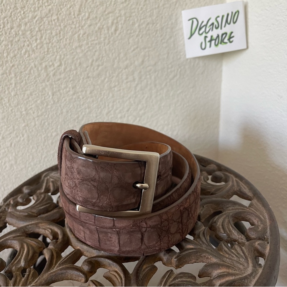 W. Kleinberg Brown Genuine Crocodile Made in USA Belt